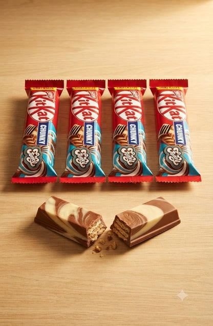 Nestlé KitKat Chunky Funky Chocolate Wafer Bars, 4 Pack, 128g (UK)