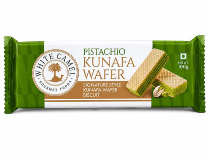 White Camel Dubai Pistachio Kunafa Crunch Wafer Biscuit, 100g (Pack of 03) (India)