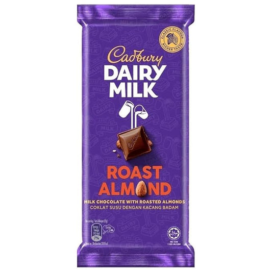CADBURY DAIRY MILK CHOCOLATE ROASTED ALMOND 130G IMPORTED (MALAYSIA)