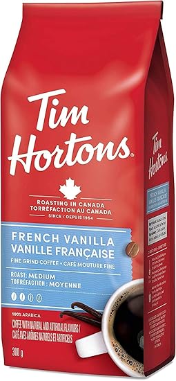 Tim Hortons French Vanilla Fine Grind Coffee | Medium Roast 100% Arabica