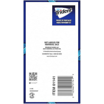 Trident Sugar Free Gum Perfect Peppermint Refreshingly Long Lasting, 12 Pack