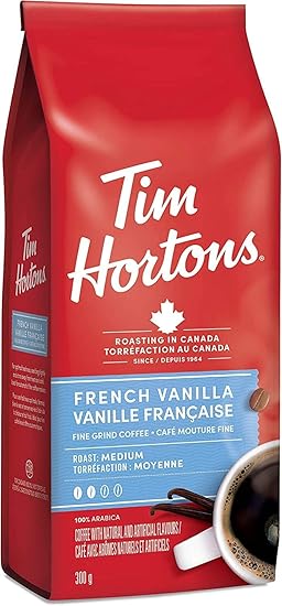 Tim Hortons French Vanilla Fine Grind Coffee | Medium Roast 100% Arabica