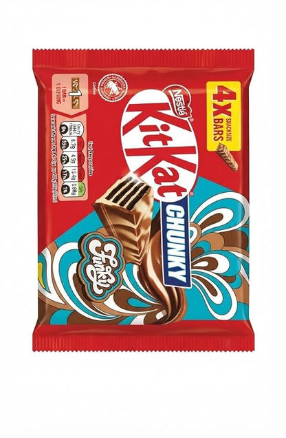 Nestlé KitKat Chunky Funky Chocolate Wafer Bars, 4 Pack, 128g (UK)