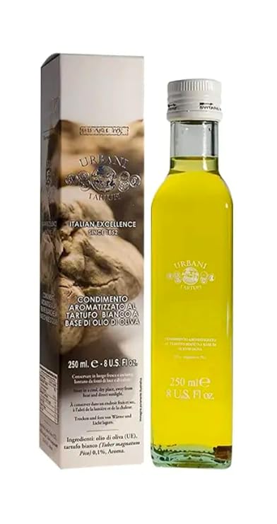 Urbaani White Trufle Flavored Olive Oil, Italian Excellence, 250ml Glass Bottle