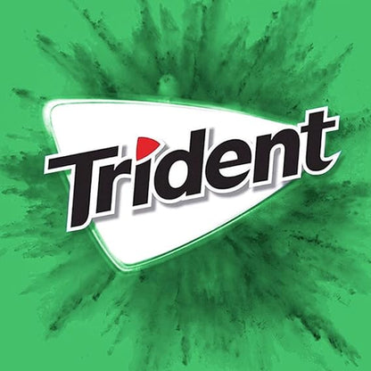 Trident Sugar Free Chewing Gum The Delicious Spearmint Flavoured 14 Sticks - 12 Pack (Imported)