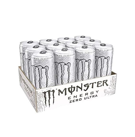 Monster Energy Chefsneed Ultra Zero Drink, (Pack Of 12 Cans X 500Ml Each), Vegetarian - Ultra Zero