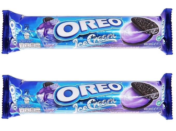 Oreo Chocolate Chip Sandwich Cookies With Blueberry Ice Cream Flavore 133g Pack Of 2 (Imported)