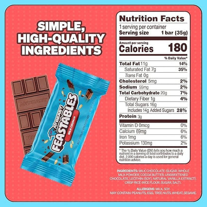 Mr.Beast Feastables Milk Crunch Chocolate With Rice Puffed Smoothness Delicious Texture Bar 60gm New Pack (IMPORTED)