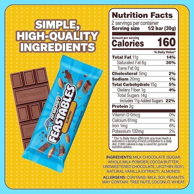 Mr.Beast Almond Milk Chocolate Bar 60g