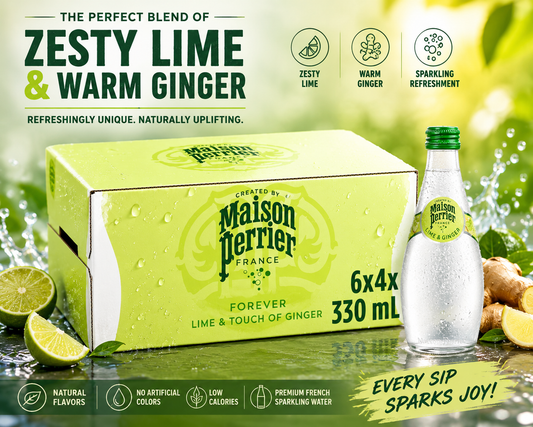 Maison Perriers Forever Collection Lime & Ginger (Glass Bottle) 24 x 330ml (France)