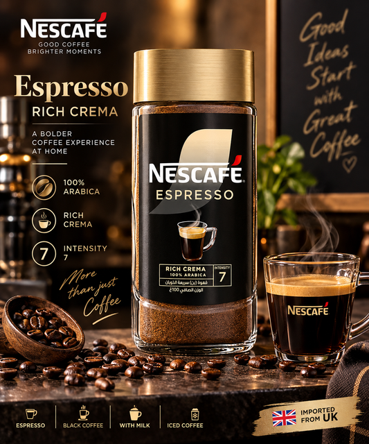 NESCAFÉ Espresso Rich Crema Instant Coffee – 100% Arabica, Intensity 7 – 95g (UK)