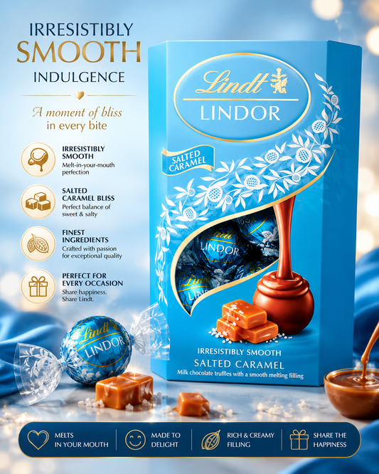 Lindt LINDOR Milk Salted Caramel Chocolate Truffles, 7.05 oz / 200 g