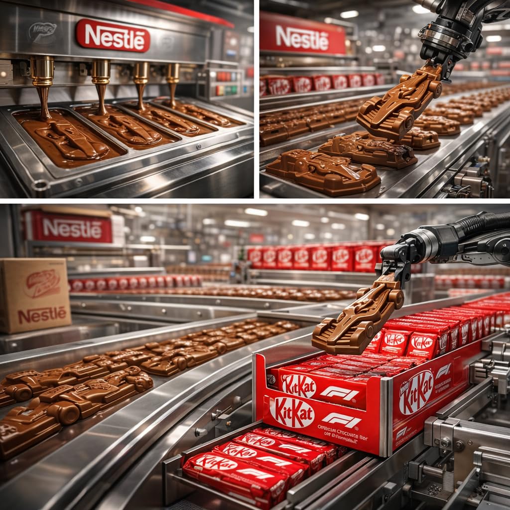 Nestlé KitKat F1 Racing Cars Edition Milk Chocolate Bar, (30 Pack x 29g) 870g Box - Individually Wrapped Chocolate Cars (UK)