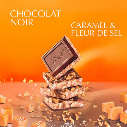 Lindt Grand Plaisir Dark Chocolate Bar with Caramel and Fleur de Sel, Premium Swiss Chocolate, 150g (From Asutria) (Pack of 02)
