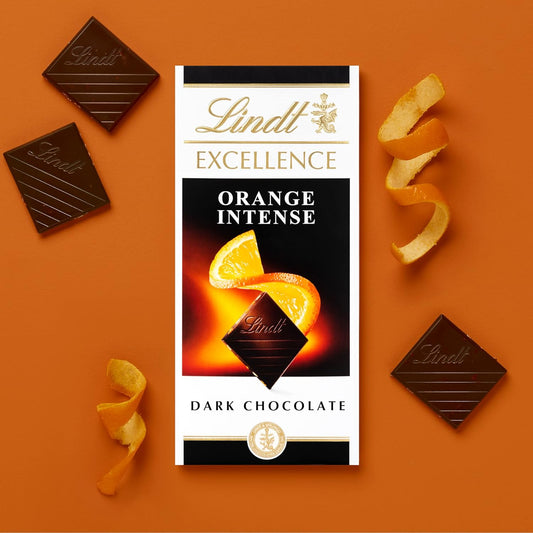 Lindt Excellence Orange Intense Dark Chocolate, 100 g(Pack of 02)