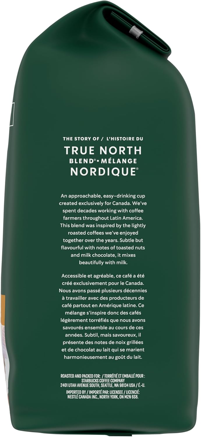 Starbucks True North Blend Ground Coffee, Blonde Roast, 340g