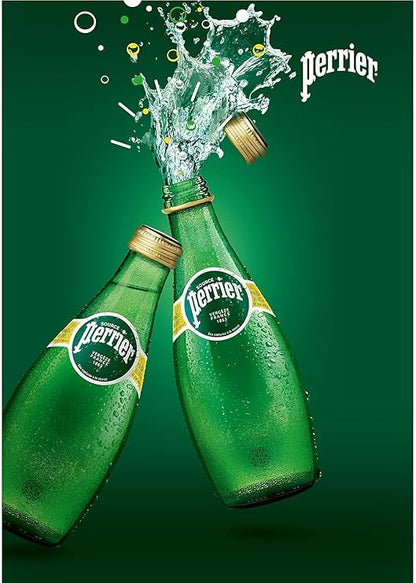 Perrier Natural Mineral Carbonated Sparkling Water, 330ml - Pack of 24, Imported (From France)