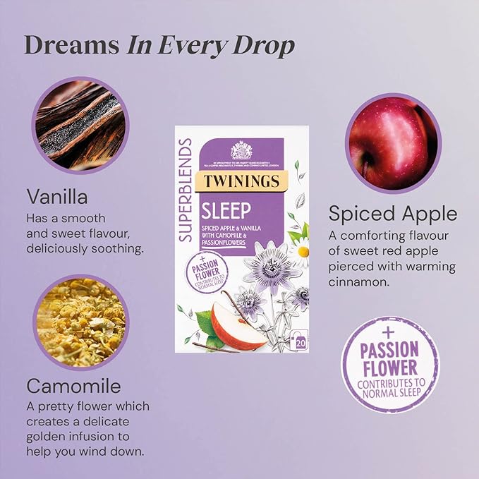 Twinings Sleep Spiced Apple & Vanilla with Chamomile & Passion Flower, 30 g