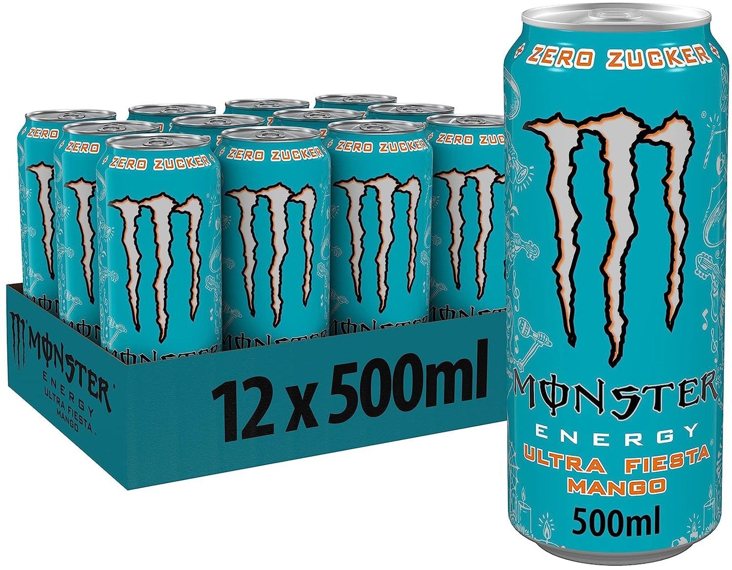 Monster Energy® Mango Ultra Feista Carbonated Energy Drink | Pack of 12 Cans (UK)