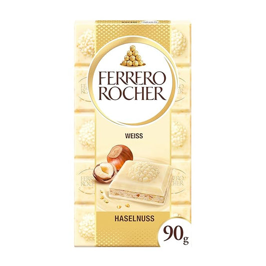 Ferrero Rocher Chocolate Rocher White Chocolate With Hazelnut Bar,90 Gram