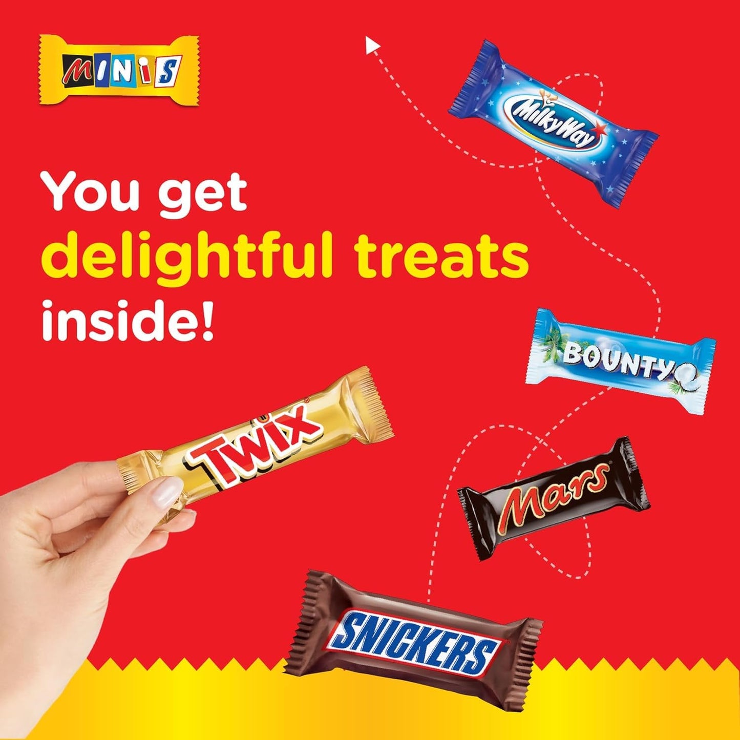 M&M’s Mixed Minis 25 Pieces – Snickers, Mars, Milky Way & Bounty (USA)