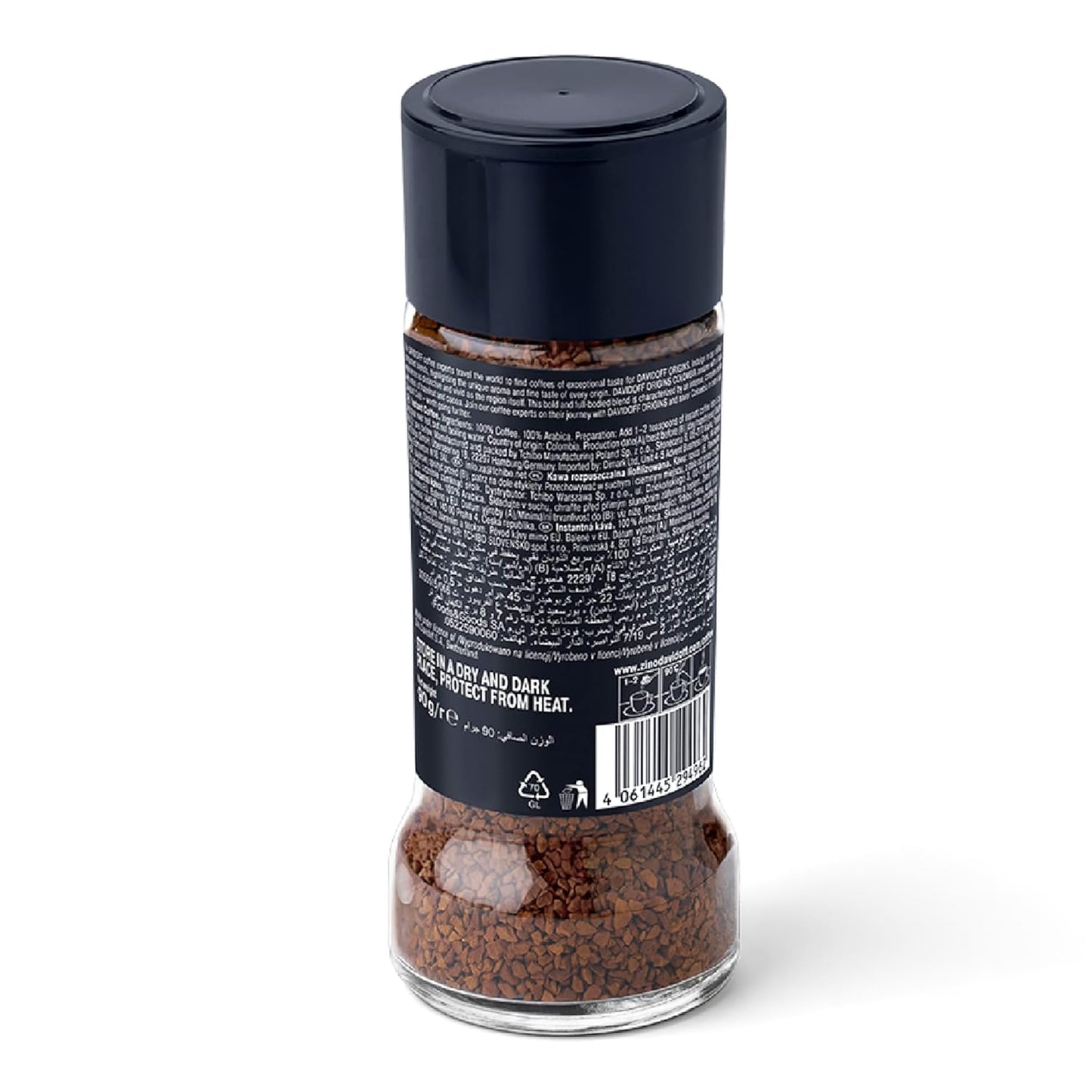 Davidoff Origins Colombia Flavour Instant Coffee, 11/12 Intensity - 100% Arabica - 3.53 Oz 90g (Colombia)