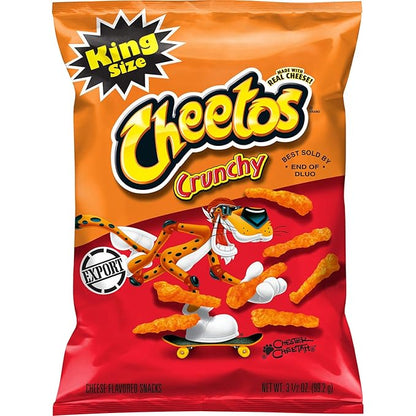 Frito Lay Cheetos Crunchy Cheese Flavored Snack King Size, 3.49 oz ℮ 99 g