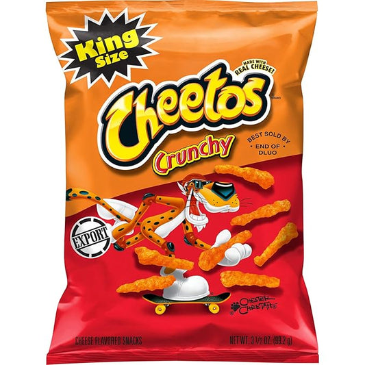 Frito Lay Cheetos Crunchy Cheese Flavored Snack King Size, 3.49 oz ℮ 99 g