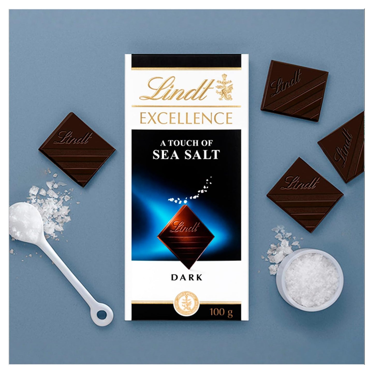 Lindt Excellence Sea Salt Touch Chocolate 100 Grams(Pack of 02)