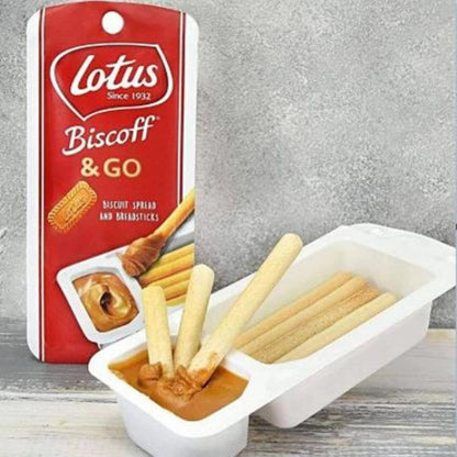 Lotus Biscoff & Go, Biscuit Spread with Breadsticks Snack, 45g (From Belgium)(Pack of 02)