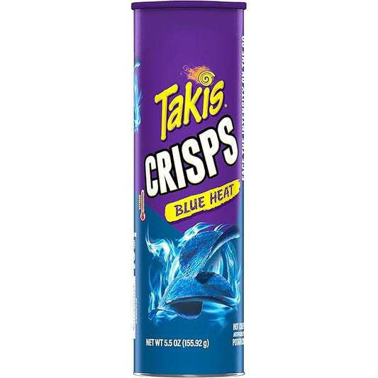 Takis Crisps Blue Heat – Extreme Spicy Blue Flavored Potato Chips, Stackable Snack,155.92g (Imported)