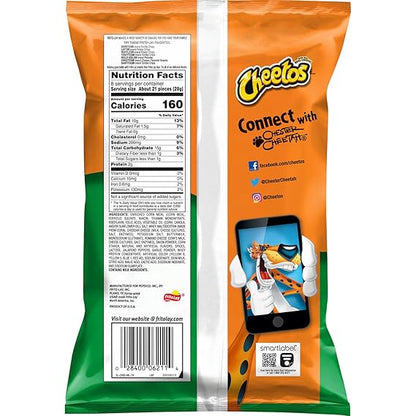 Cheetos Frito-Lay Cheddar Jalapeno Crunchy Pouch, 226.8 G