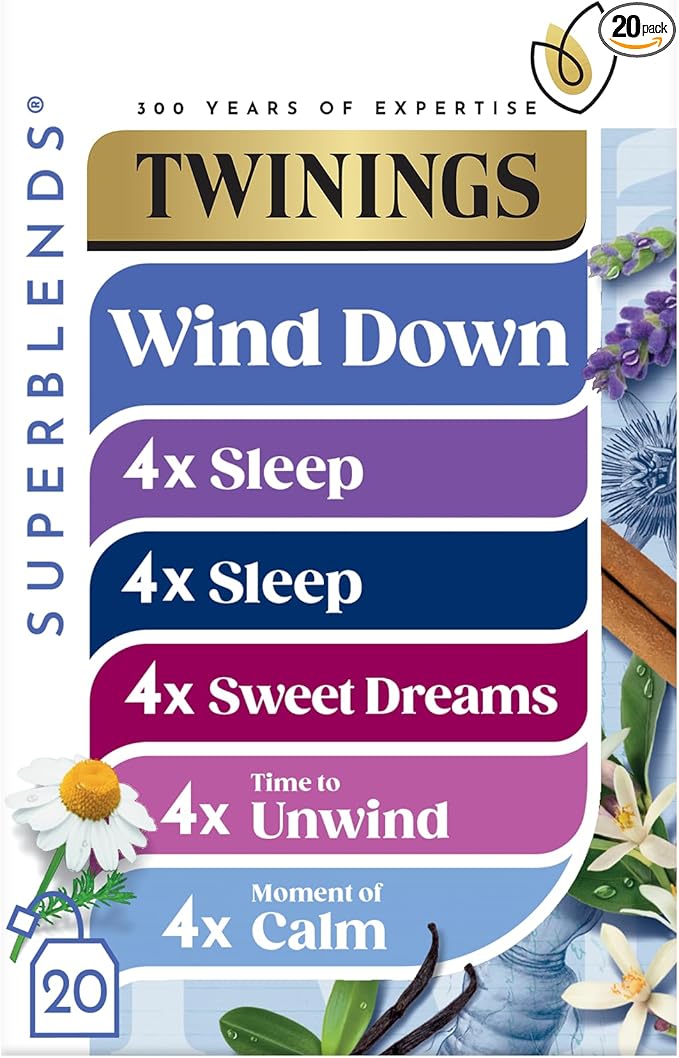 Twinings Wind Down Collection Tea Selection for Relaxation, Sleep, Calm & Unwind, 20 Tea Bags
