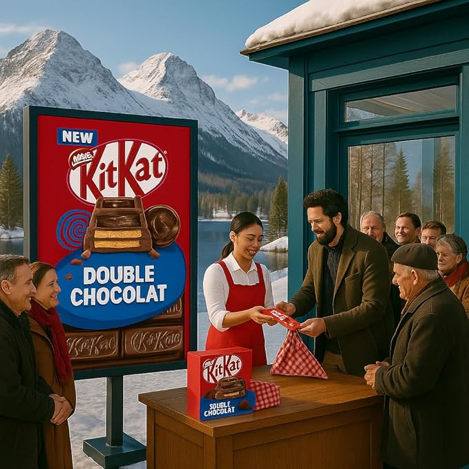 KitKat Salted Double Chocolate Bar, Milk Chocolate with Wafer Layers, 99g, Imported from UK