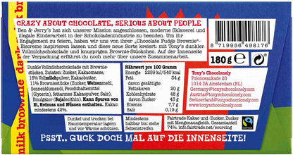 Tony's Chocolonely - Ben & Jerry's Dark milk brownie 180g