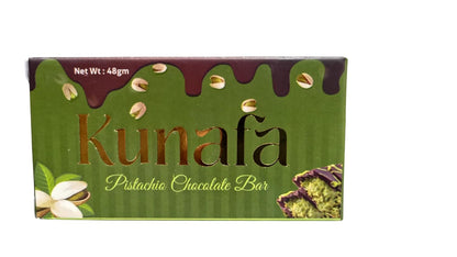 Kunafa Pistachios Chocolate Bar a Popular Middle-Eastern Dessert Each 48g (Pack of 02)
