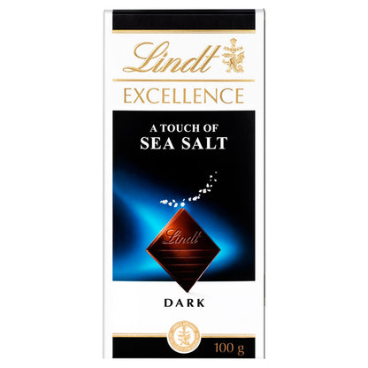 Lindt Excellence Sea Salt Touch Chocolate 100 Grams(Pack of 02)