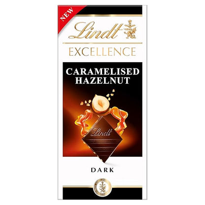 Lindt Excellence Caramelised Hazelnut Dark Chocolate Bar, 3.53 oz ℮ 100 g
