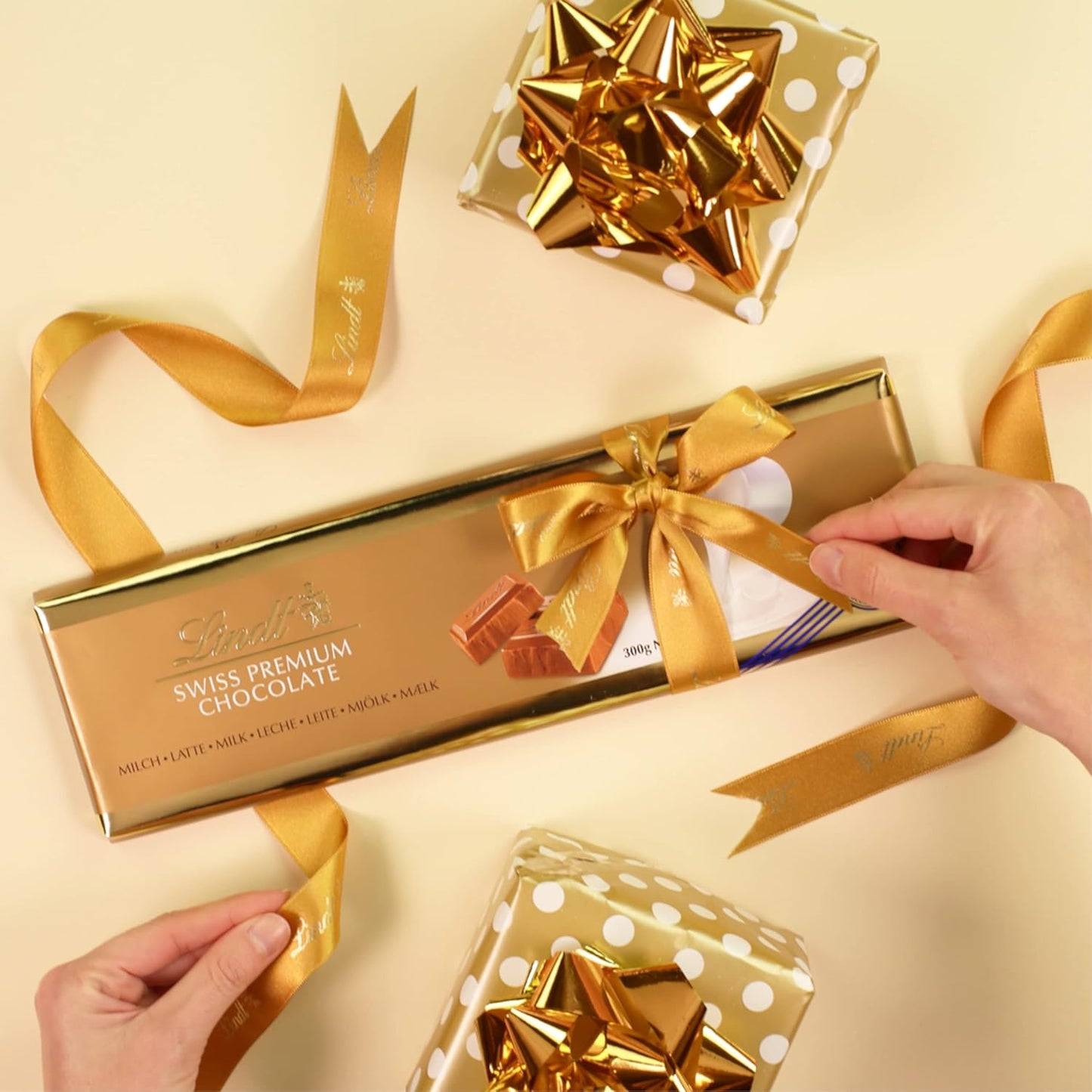 Lindt Gold Tab Chocolate with Hazelnut 300 gm Pack