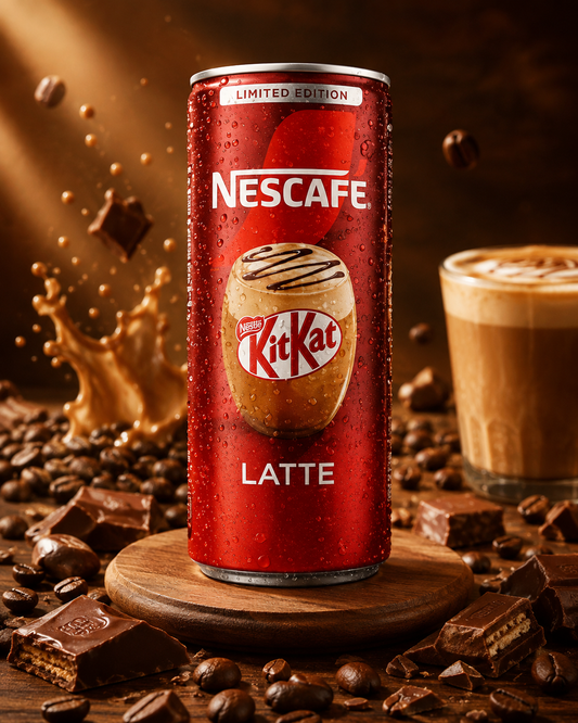 Nescafé KitKat Latte Canned Coffee Drink , Limited Edition, 220Ml (Pack of 2 ) (Malaysia)