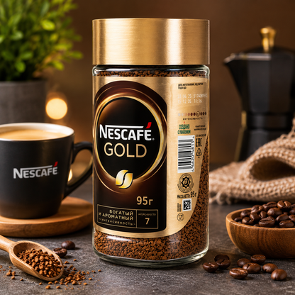 NESCAFÉ Gold Premium Instant Coffee 95g Glass Jar – Rich & Aromatic Coffee