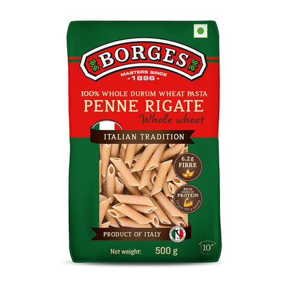 Borges Cholesterol Free Whole Wheat Penne Pasta (500g) (Pack of 03) (Italy)