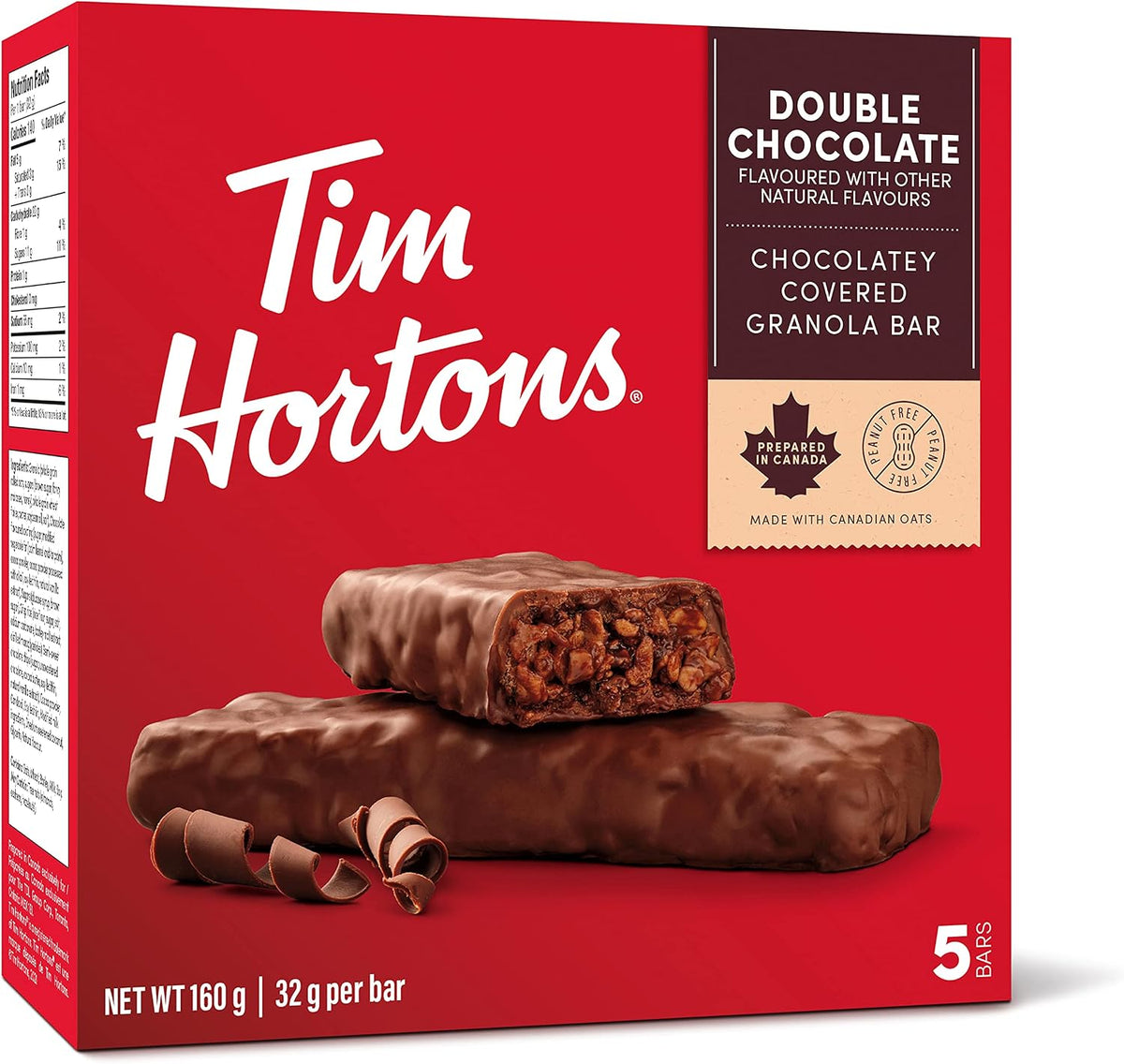 Tim Hortons Double Chocolate Chewy Granola Bars – 5 bars × 32g each (Canada)