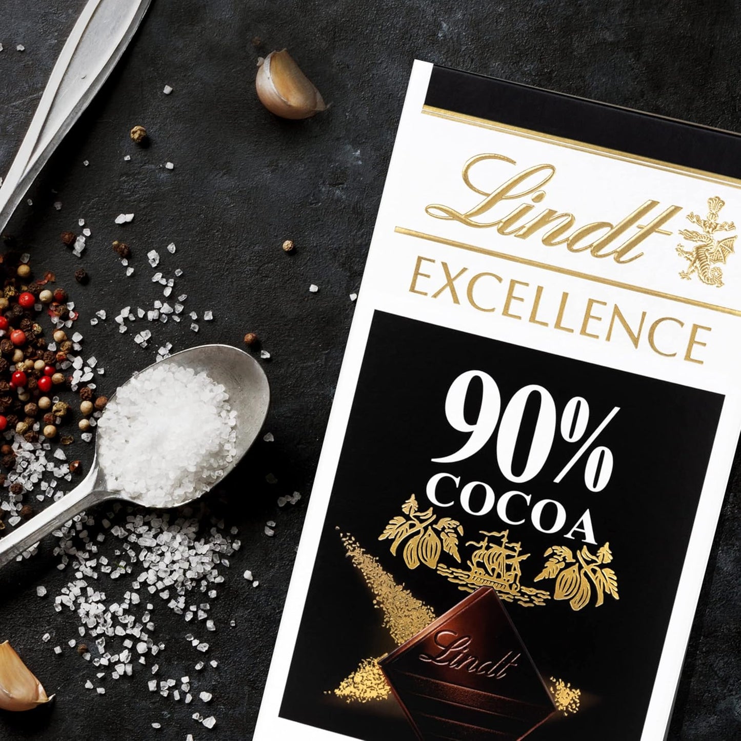 Lindt Excellence 90% Cocoa Dark Supreme Noir Chocolate Bar, 100 g (Pack of 02)