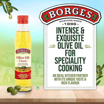 BORGES Classic Olive Oil Glass Bottle (250 ml)