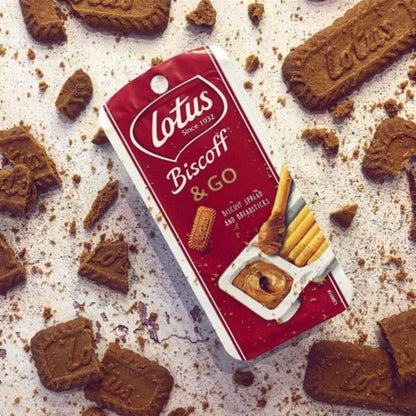 Lotus Biscoff & Go, Biscuit Spread with Breadsticks Snack, 45g (From Belgium)(Pack of 02)