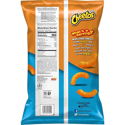 Frito-Lay Cheetos Puffs Cheese Flavored Snack, 9 Oz 255.1 G