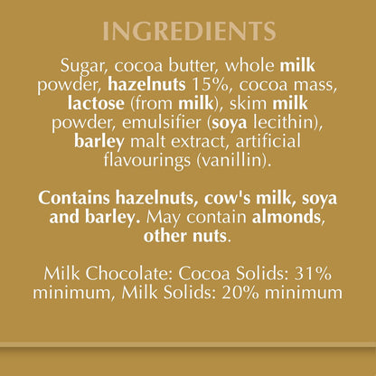 Lindt Gold Tab Chocolate with Hazelnut 300 gm Pack