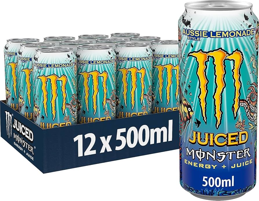 Monster Energy® Aussie Lemonade Carbonated Energy Drink | Pack of 12 Cans (UK)
