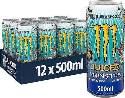 Monster Energy® Aussie Lemonade Carbonated Energy Drink | Pack of 12 Cans (UK)
